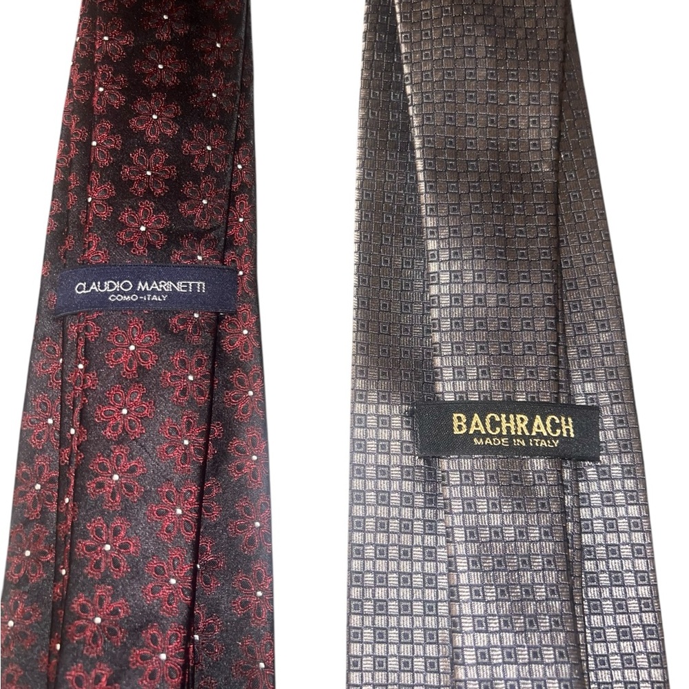 Men's Italian Silk Neck Ties Neutral Business Smart Casual Bachrach Marinetti
